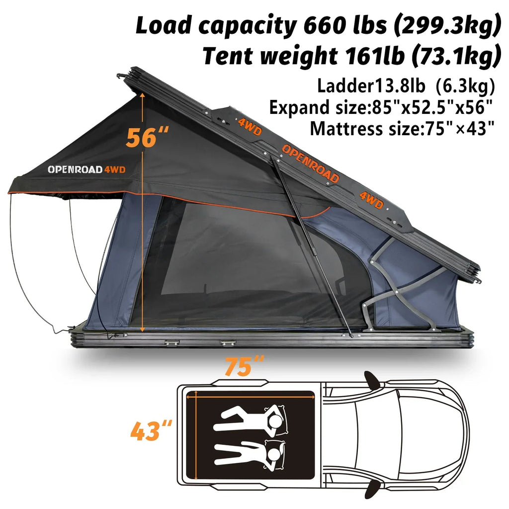 OPENROAD PeakRoof LT Series, Aluminum RTT