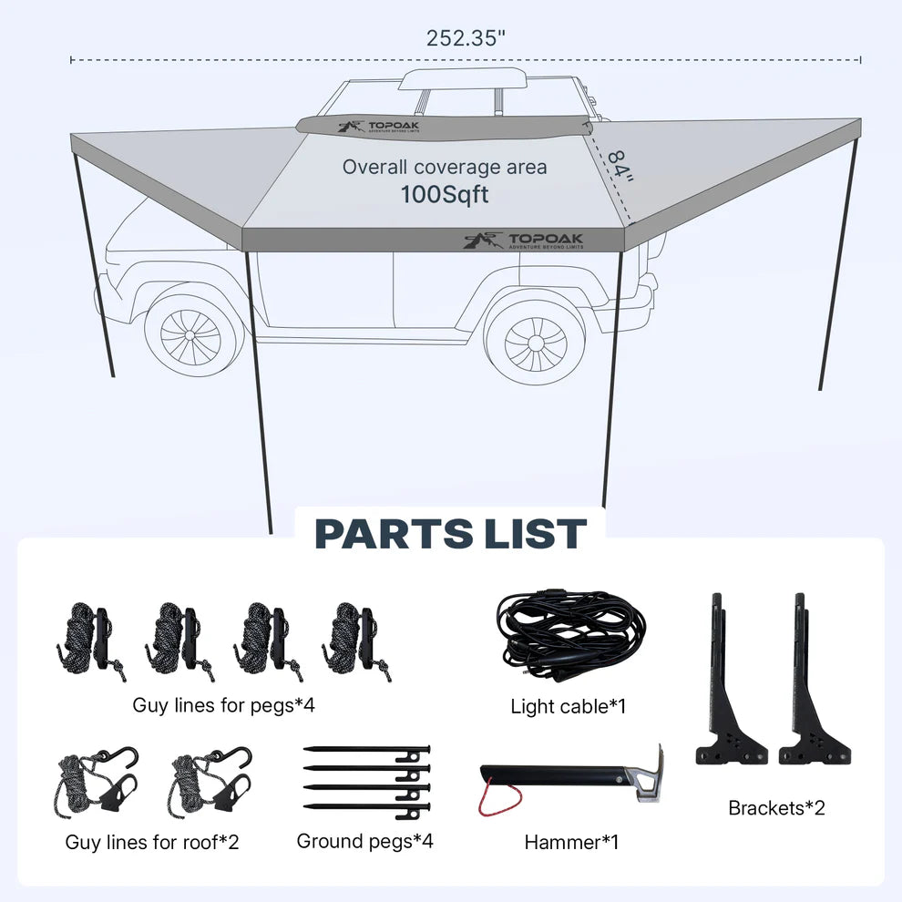 Topoak 180-Degree Awning
