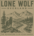 Lone Wolf Overland (Green Logo on Tan T-Shirt)
